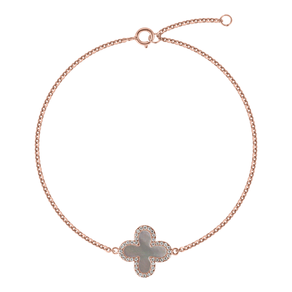Diamond bracelet with Mother of Pearl and diamonds Heaven Cloverleaf