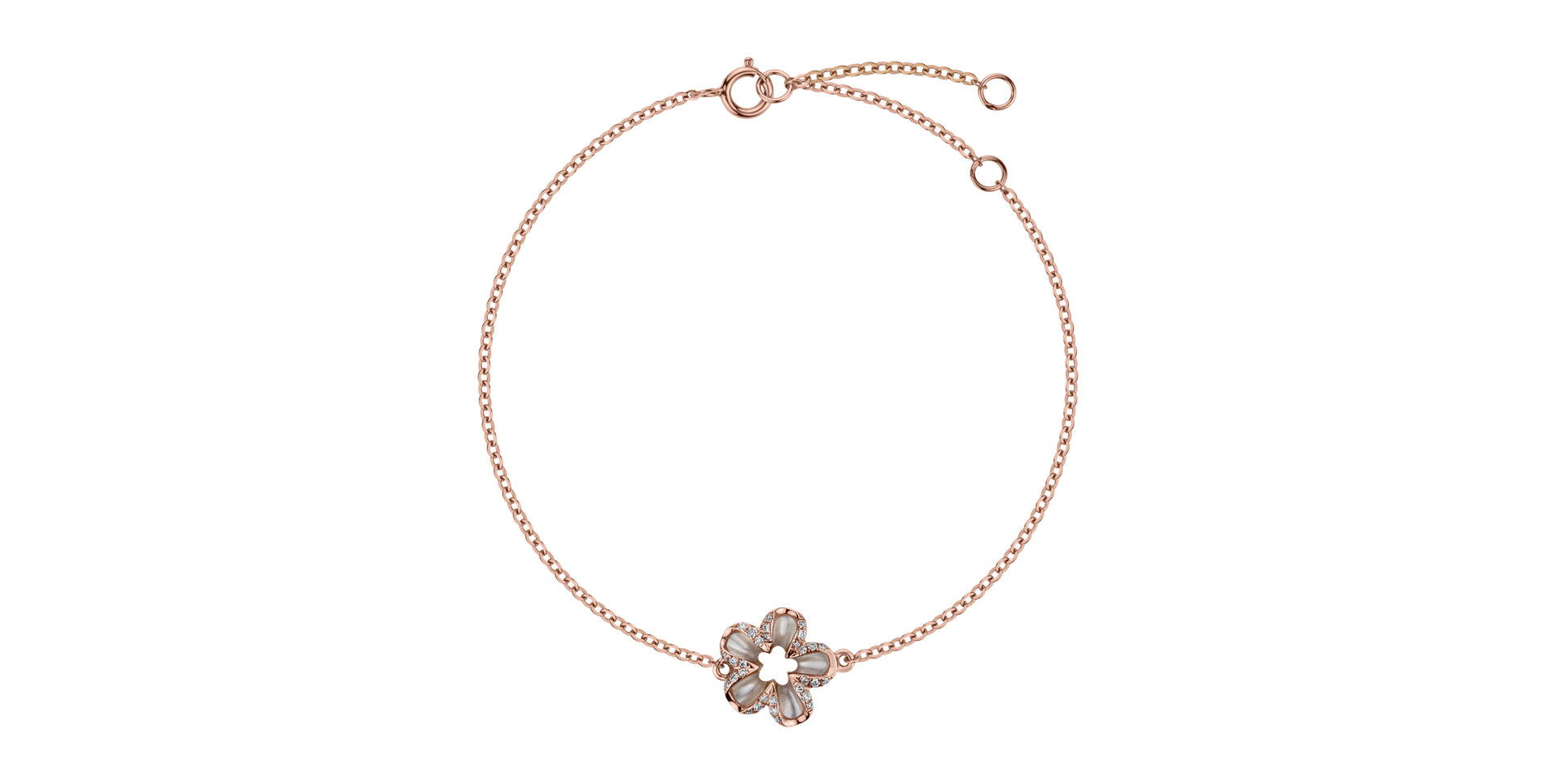 Diamond bracelet with Mother of Pearl Cupid Daisy