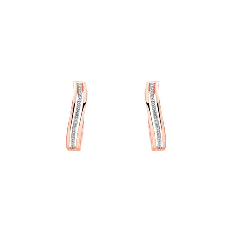 Diamond earrings Princess Wave