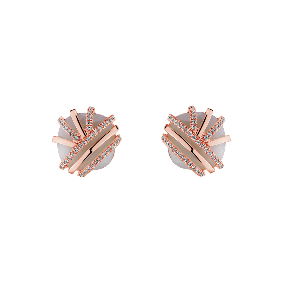 Diamond earrings with Agate Garden Galaxy