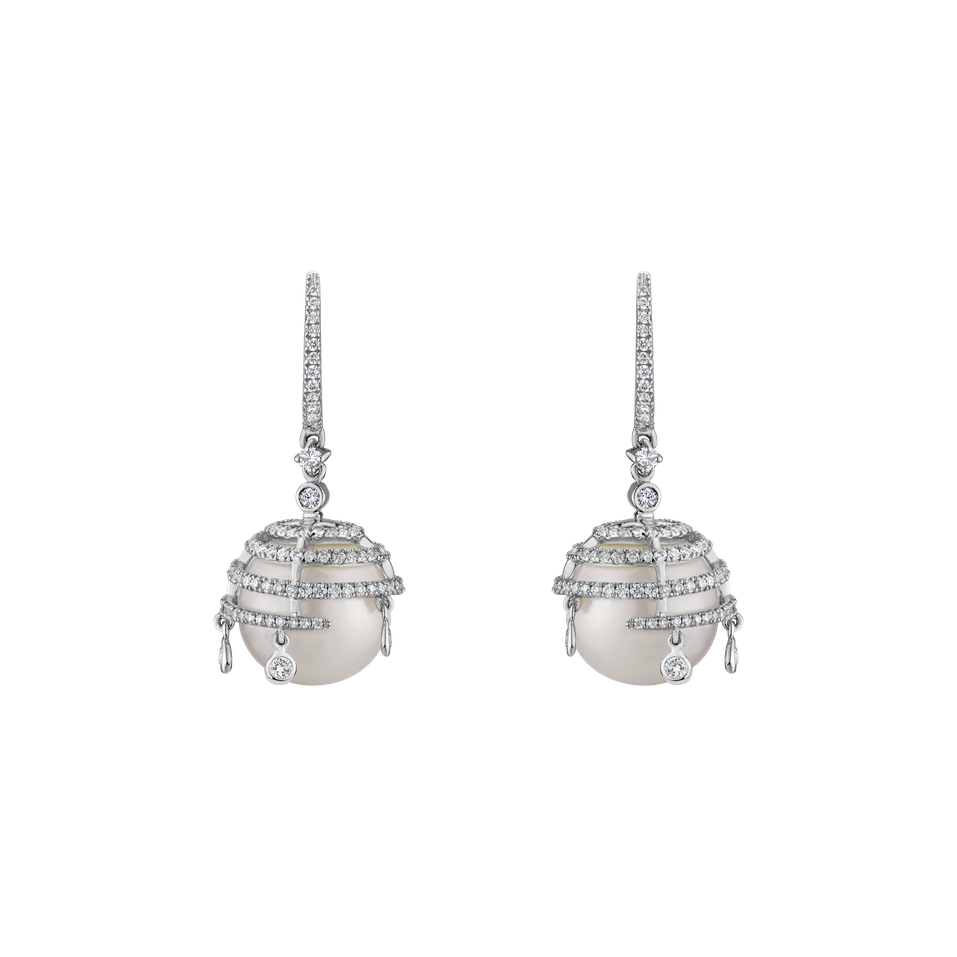 Diamond earrings with Pearl Angel Sin