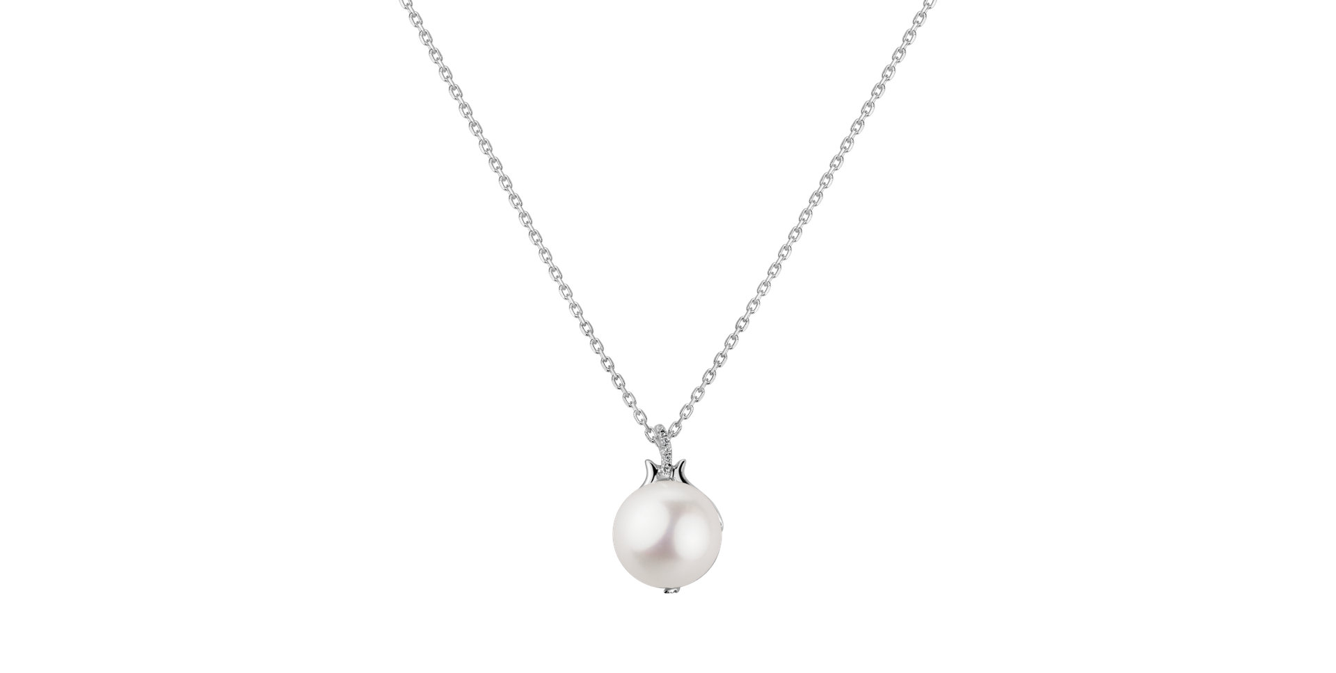 Diamond pendant with Pearl Afrodithe Tear