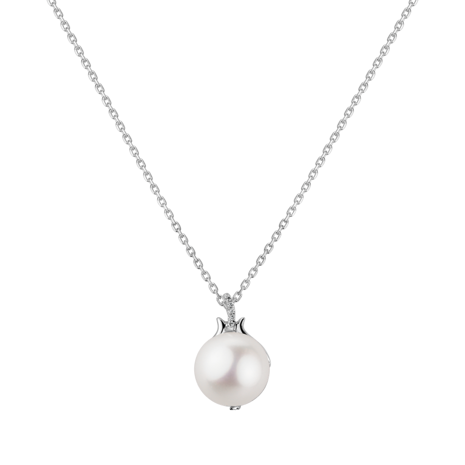 Diamond pendant with Pearl Afrodithe Tear