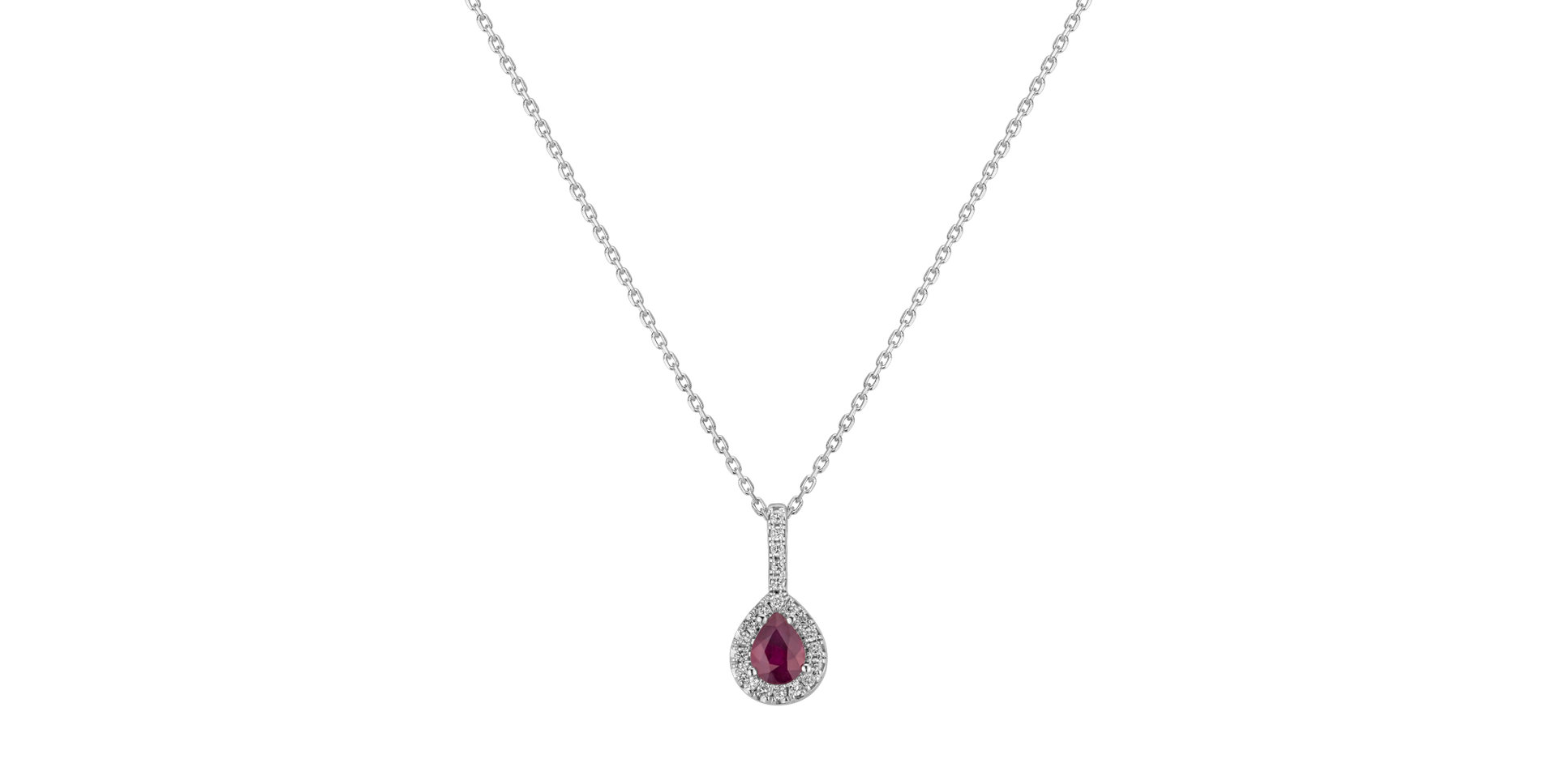 Diamond pendant with Ruby Bloody Tear