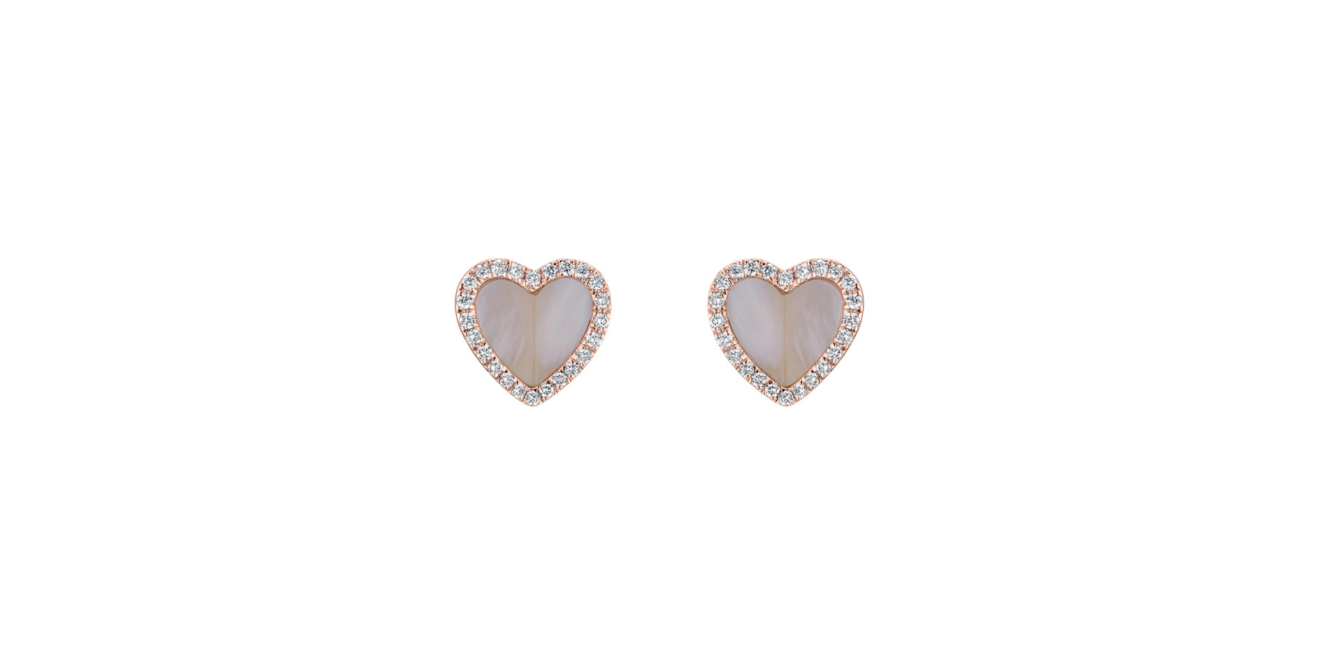 Diamond earrings with Mother af Pearl Cupid Galaxy
