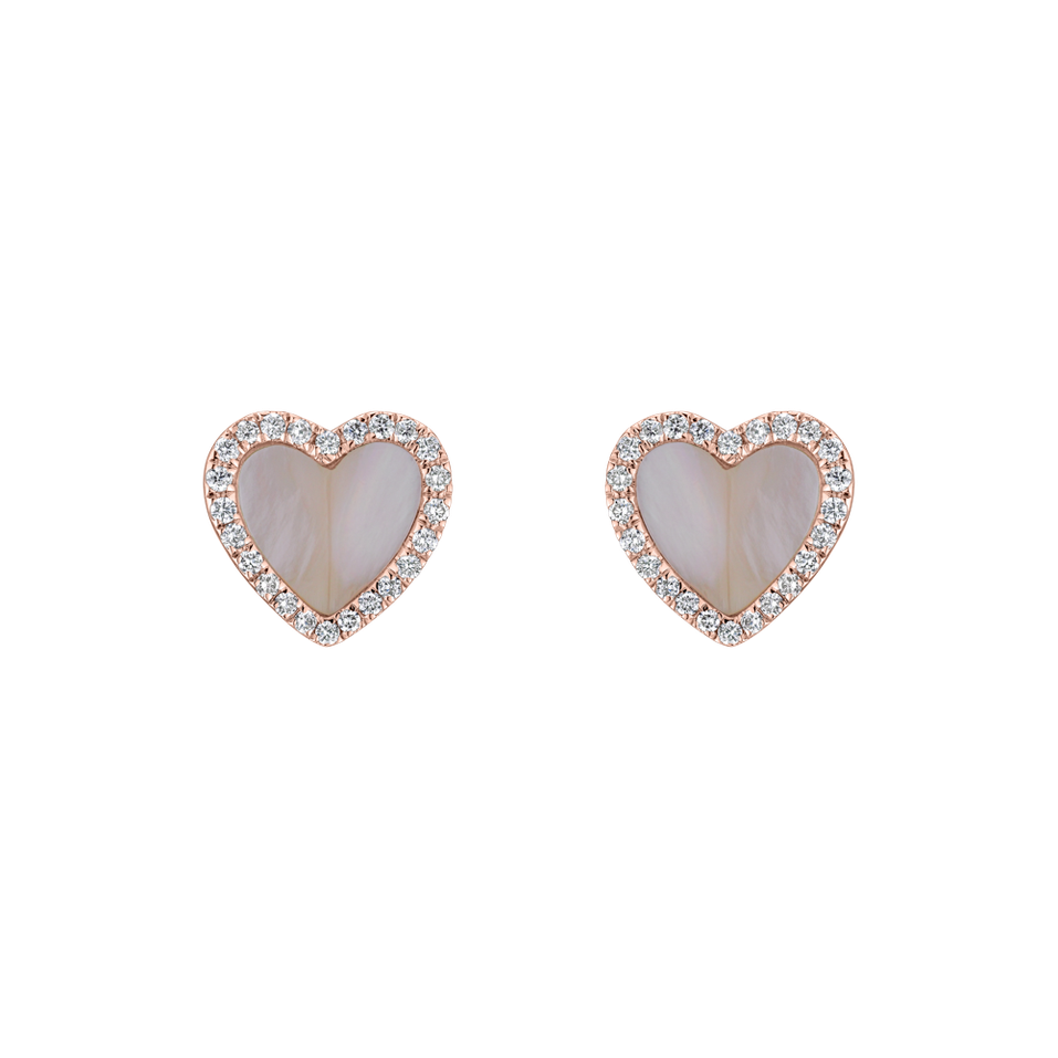 Diamond earrings with Mother af Pearl Cupid Galaxy