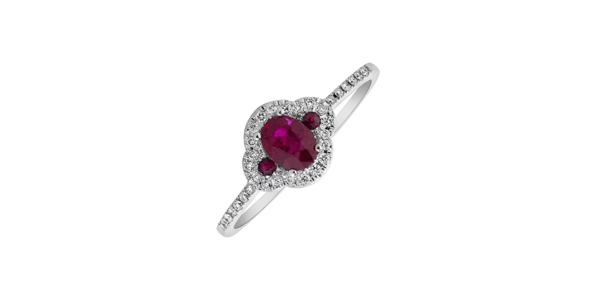 Diamond ring with Ruby Crimson Destiny
