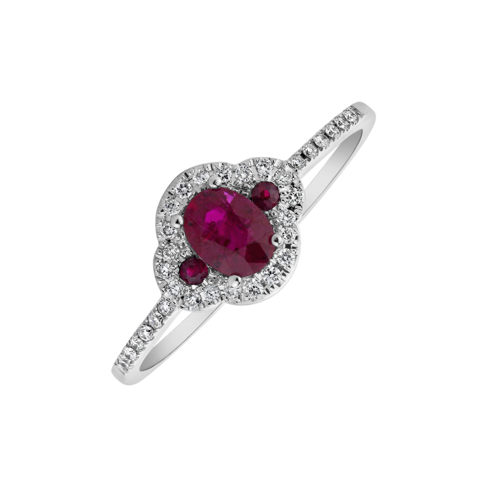 Diamond ring with Ruby Crimson Destiny