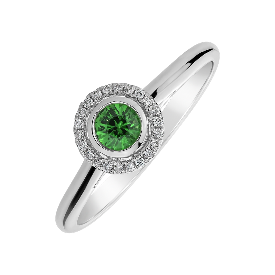 Ring with Garnet and diamonds Huckleberry