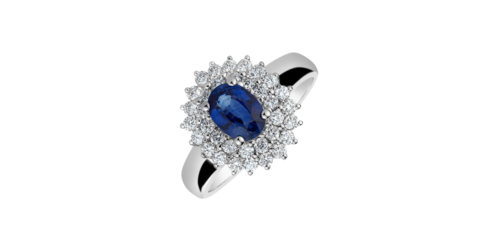 Diamond ring with Sapphire Noble Sapphire