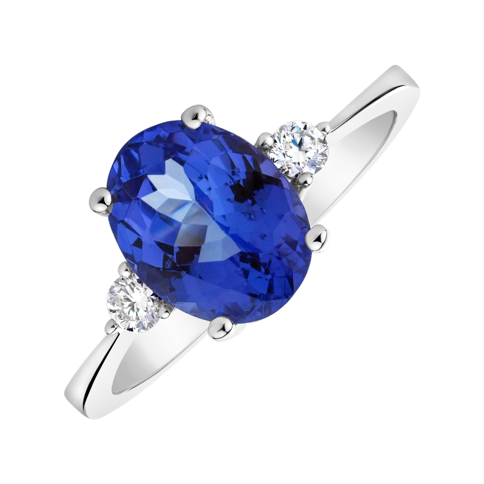 Diamond ring with Tanzanite Villain of Midnight