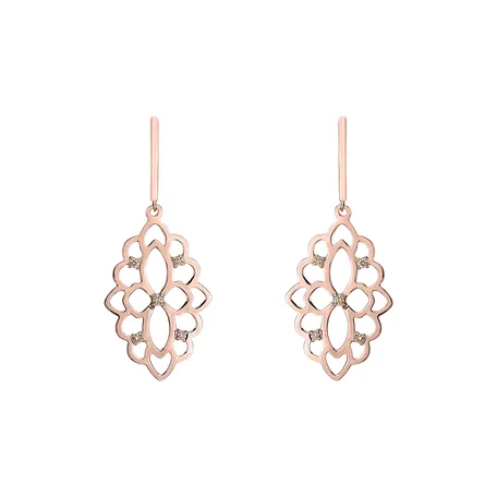 Earrings with brown diamonds Folk Heritage