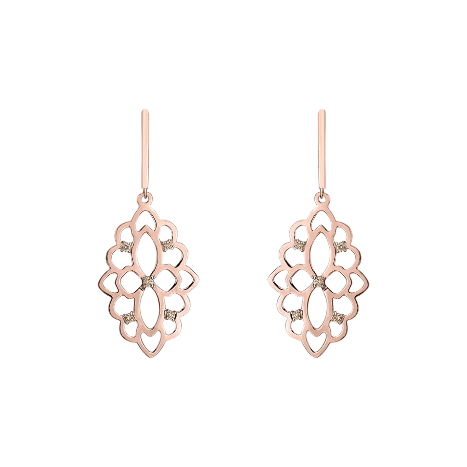 Earrings with brown diamonds Folk Heritage