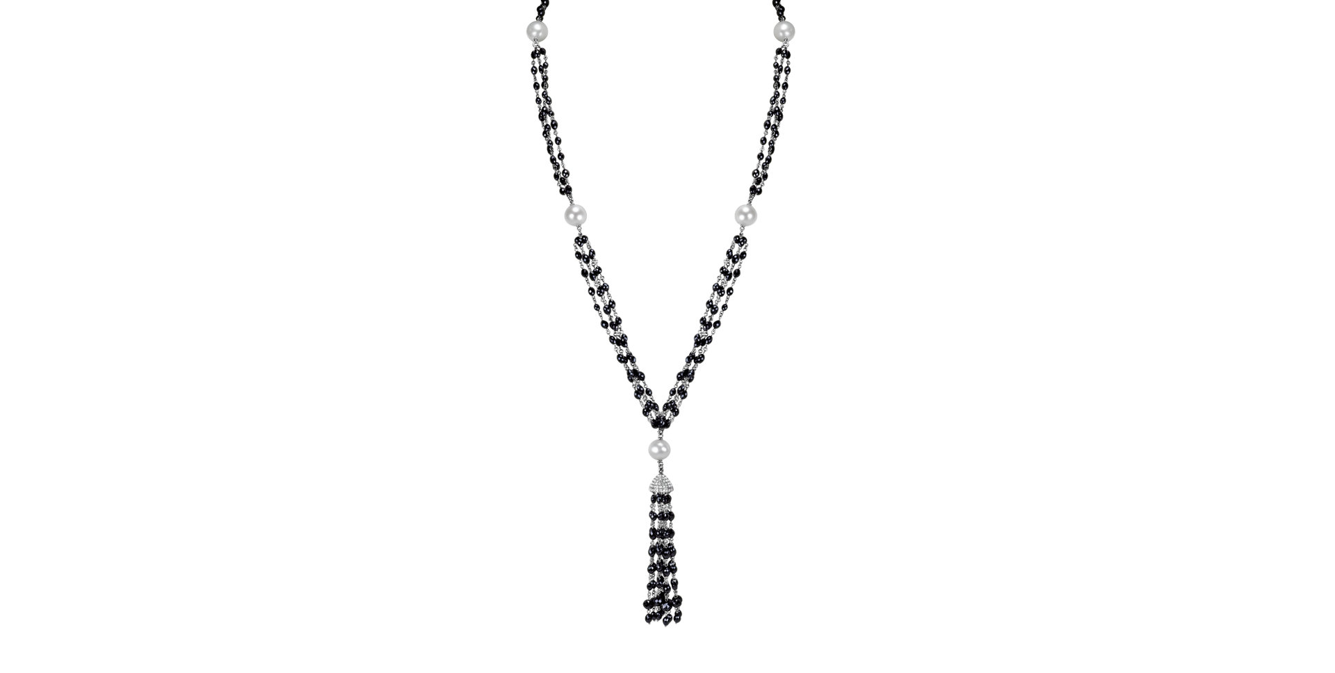 Necklace with black diamonds and Pearl Opium Dream