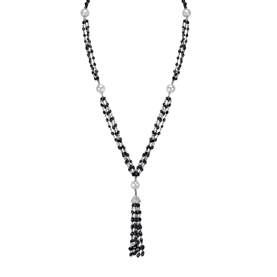 Necklace with black diamonds and Pearl Opium Dream