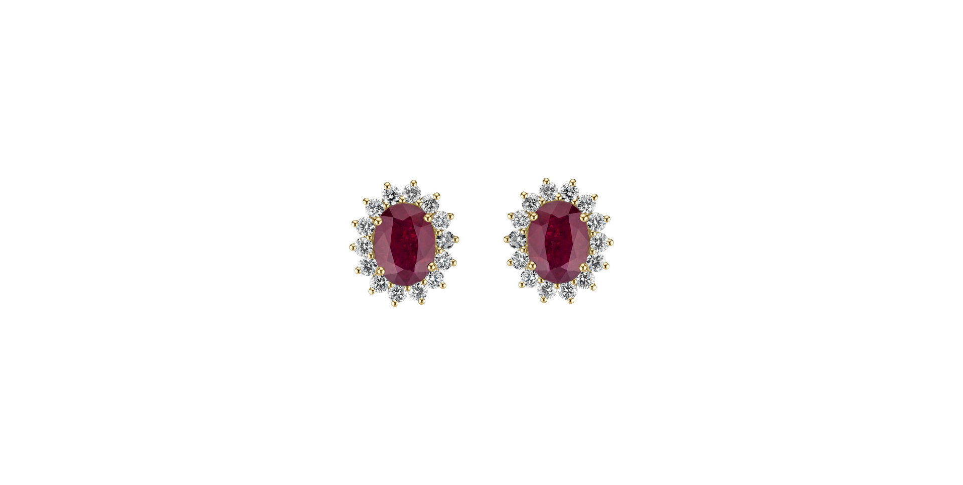 Diamond earrings with Ruby Princess Sparkle