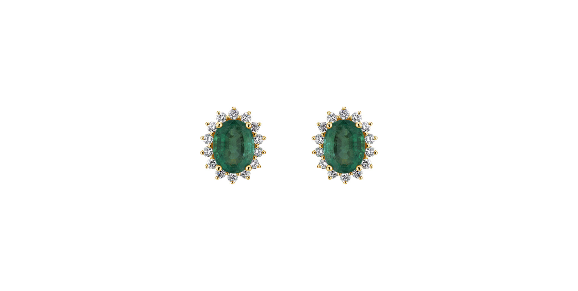 Diamond earrings with Emerald Princess Sparkle