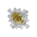 Ring with yellow and white diamonds Rose Gem2