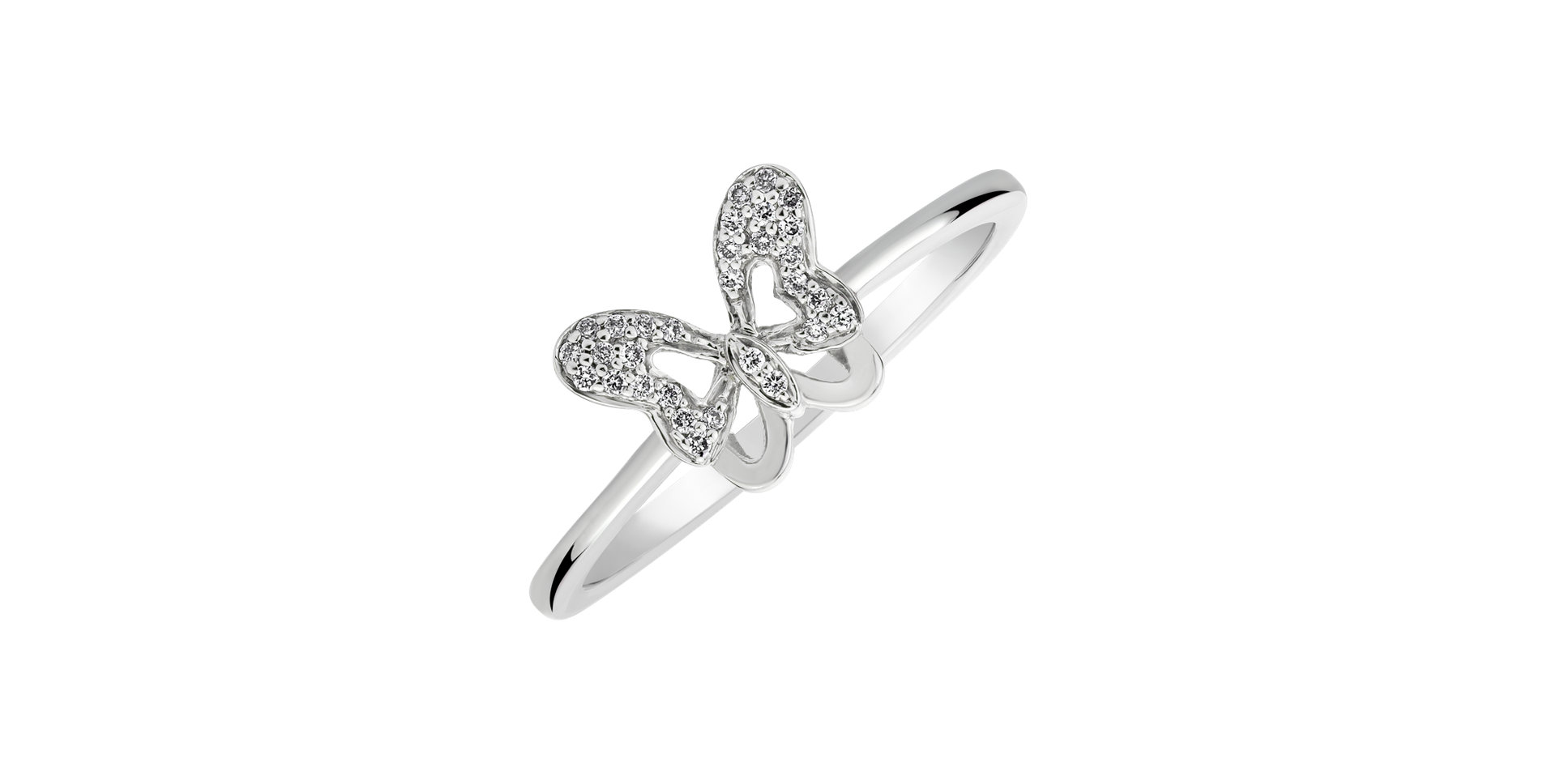 Diamond ring Lonely Butterfly