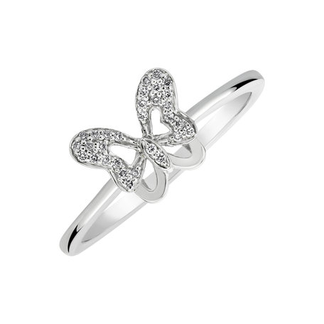 Diamond ring Lonely Butterfly
