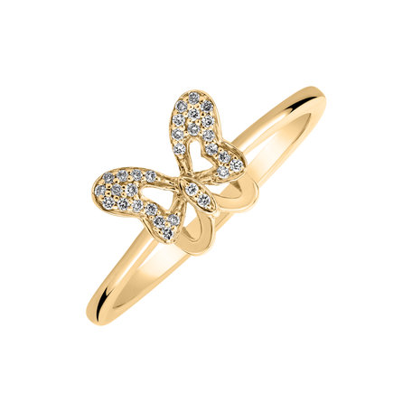 Diamond ring Lonely Butterfly