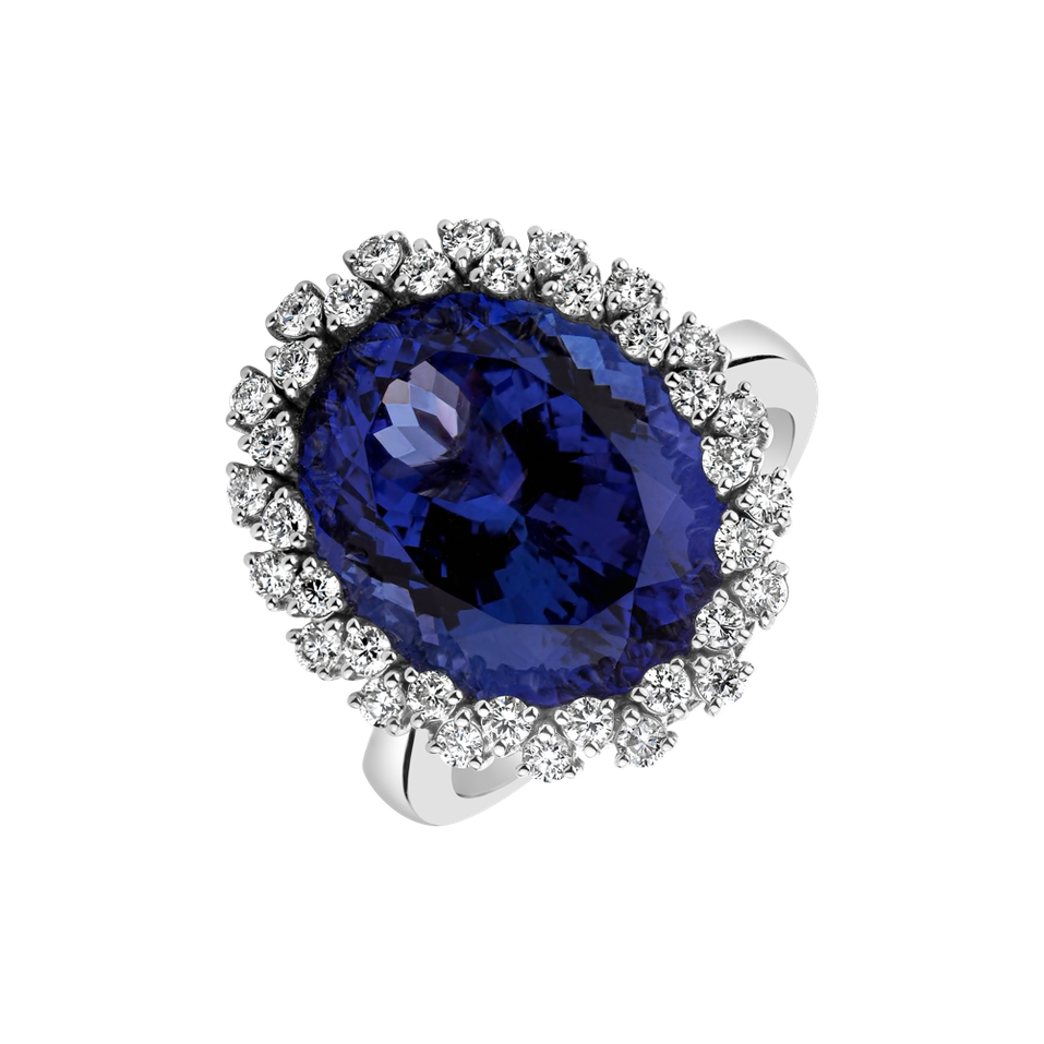 Diamond ring with Tanzanite Eternal Sky