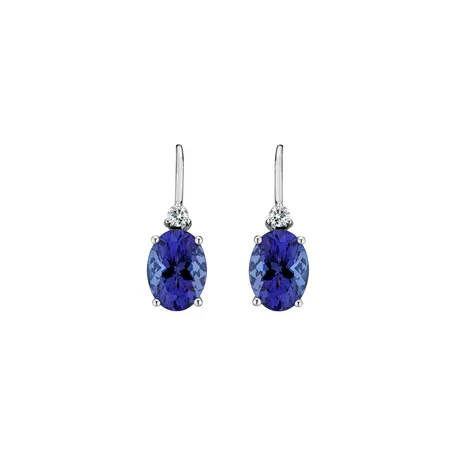 Diamond earrings with Tanzanite Fancy Planet
