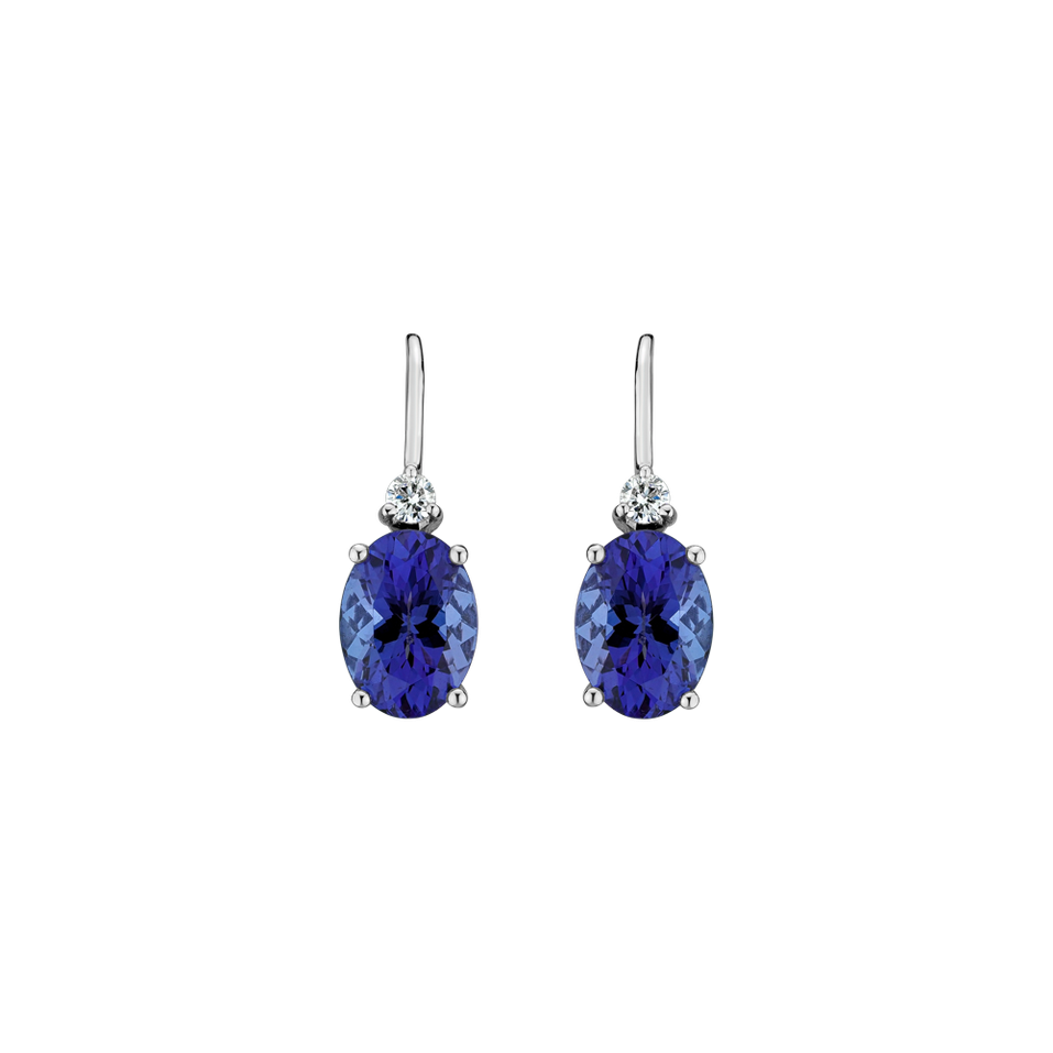 Diamond earrings with Tanzanite Fancy Planet