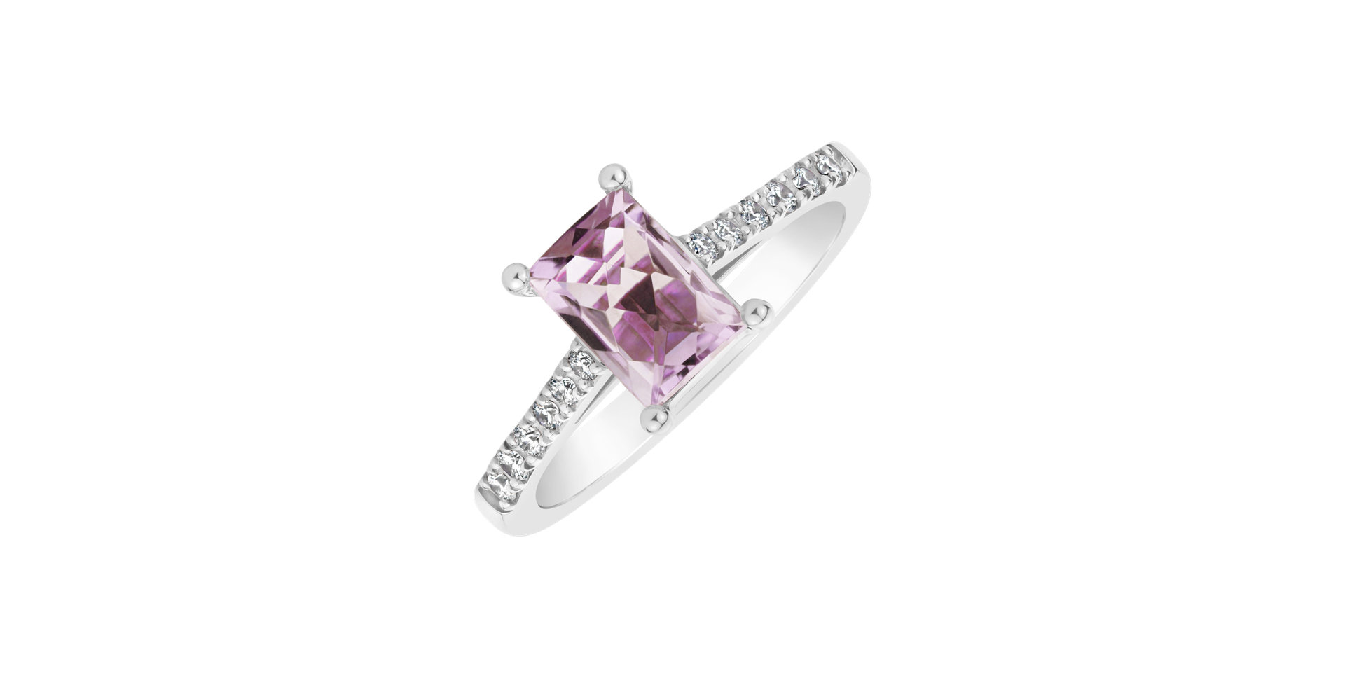 Diamond rings with Amethyst Miracle Gem