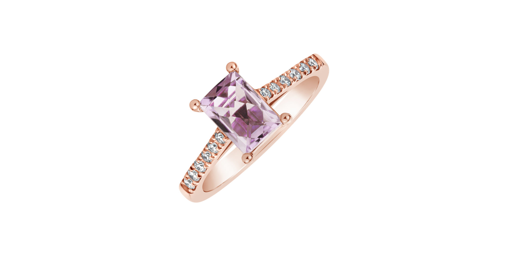 Diamond rings with Amethyst Miracle Gem