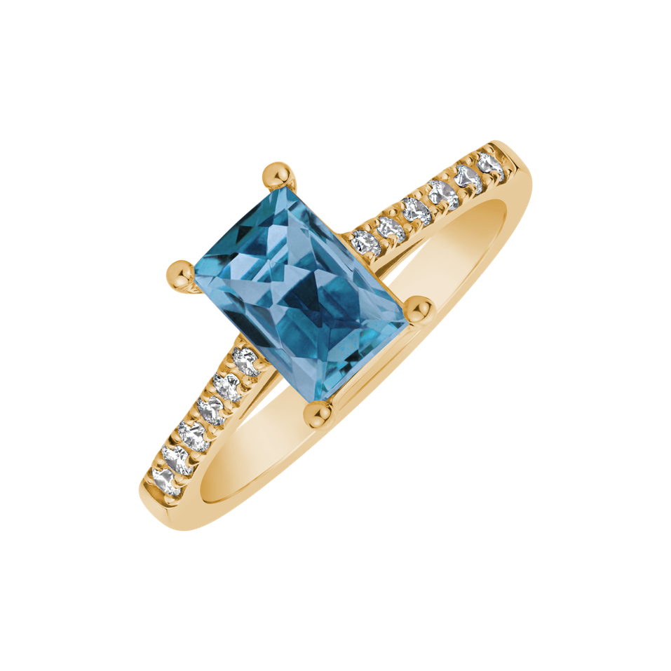 Diamond ring with Topaz Miracle Gem