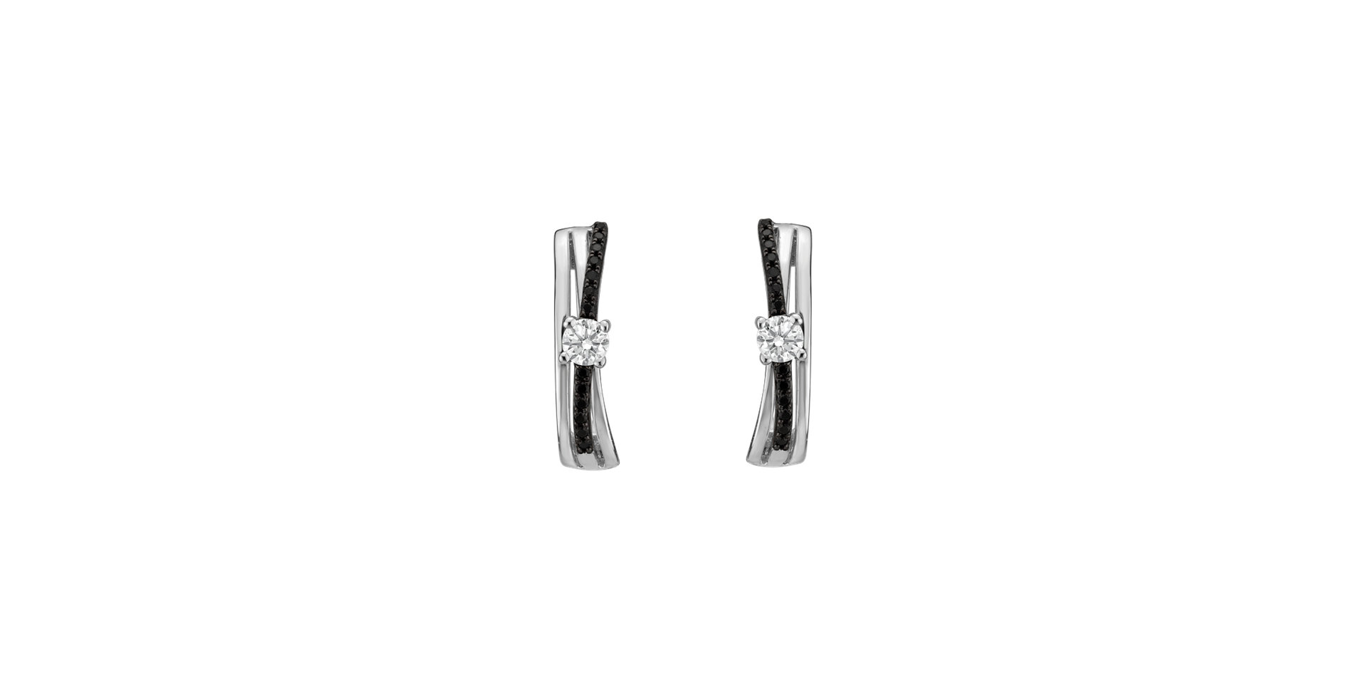 Earrings with black and white diamonds Lady Cosmos