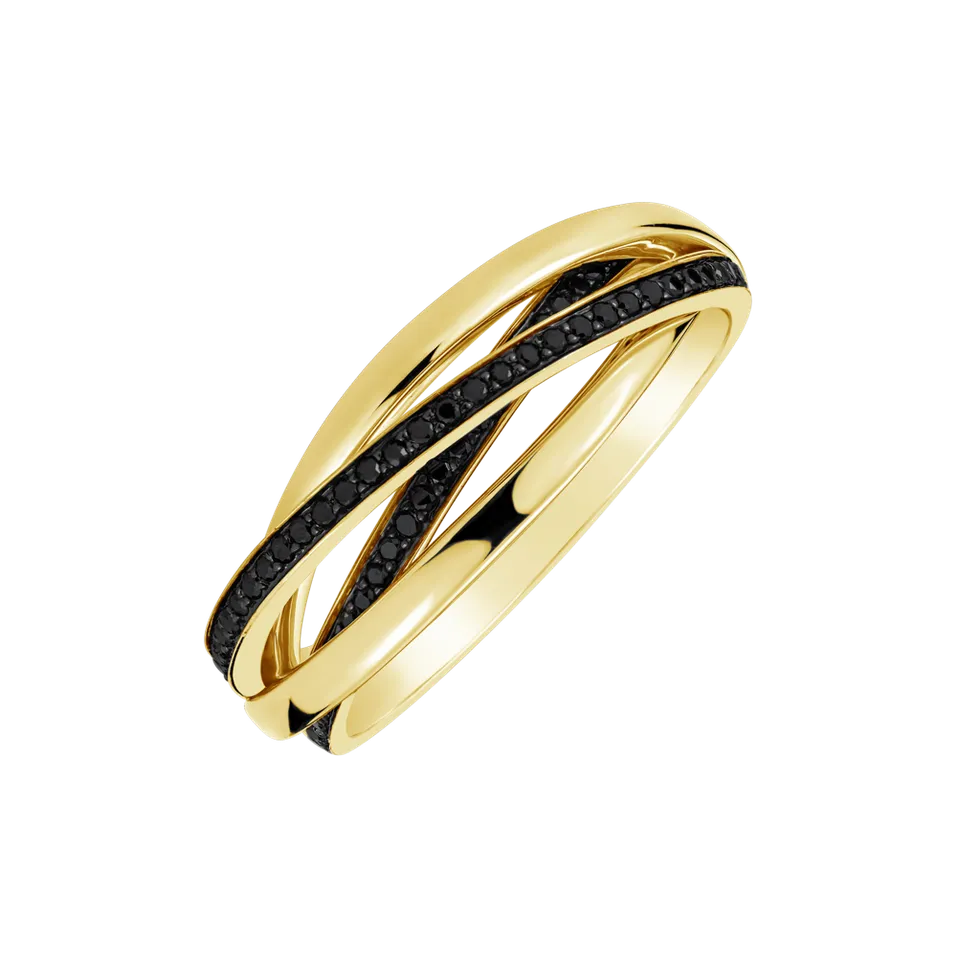 Ring with black diamonds Heaven Ray