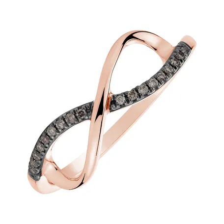 Ring with brown diamonds Infinity
