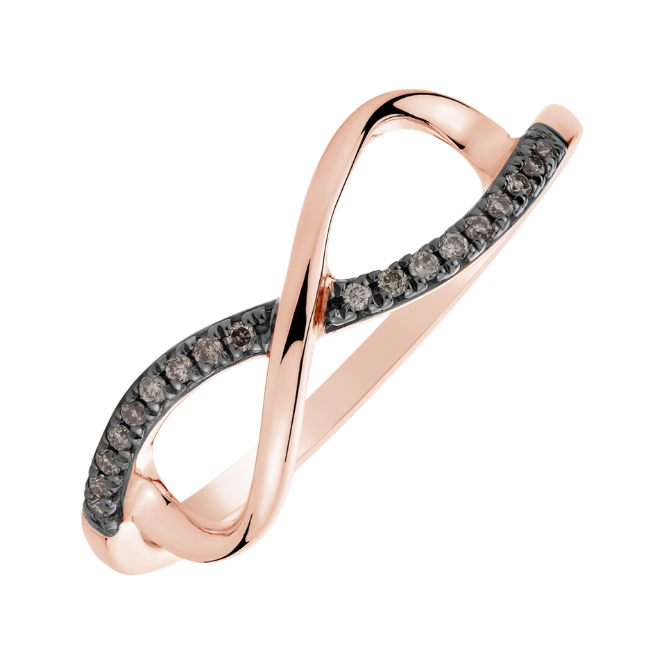 Ring with brown diamonds Infinity