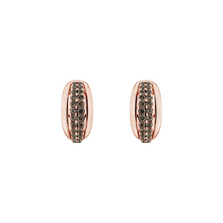 Earrings with brown diamonds Sunshine Tears