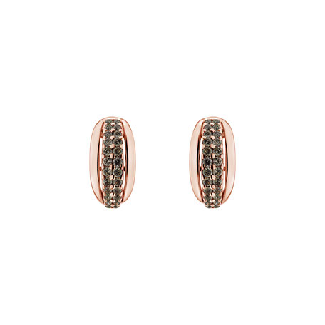 Earrings with brown diamonds Sunshine Tears