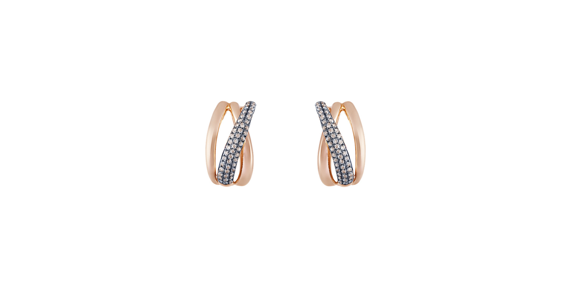 Earrings with brown diamonds Sunshine Streamer