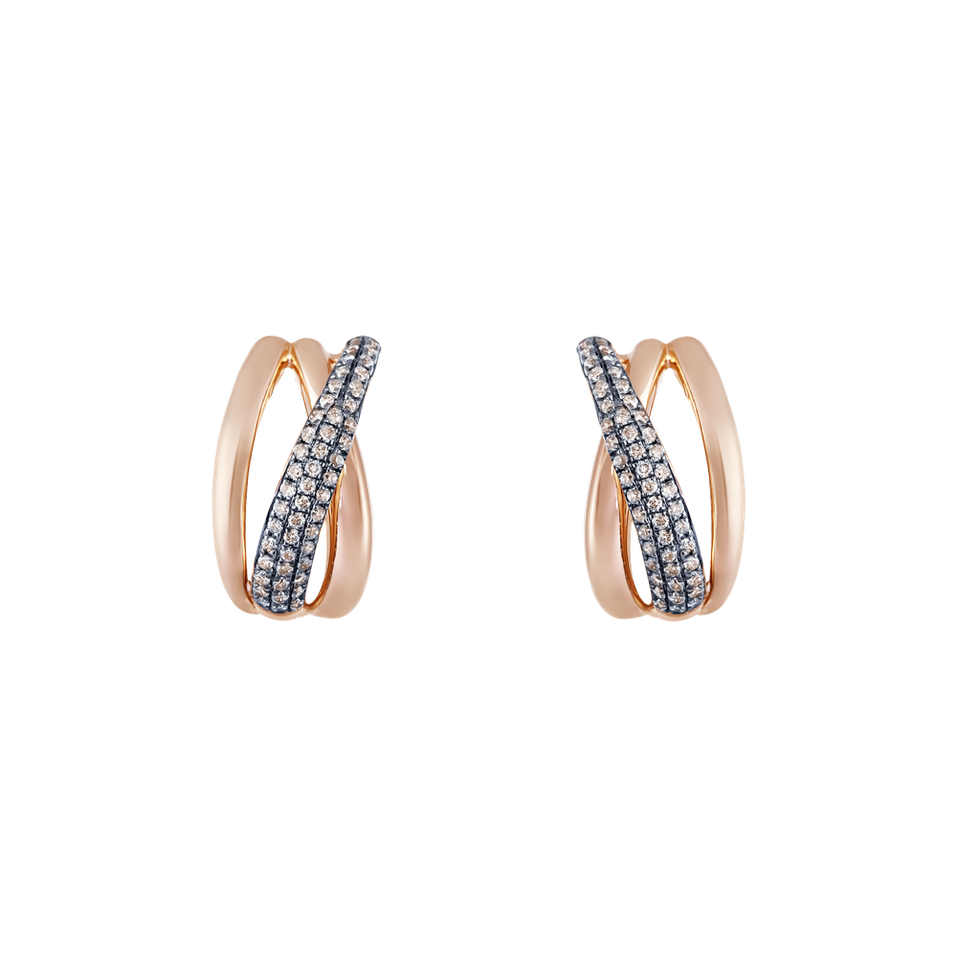 Earrings with brown diamonds Sunshine Streamer