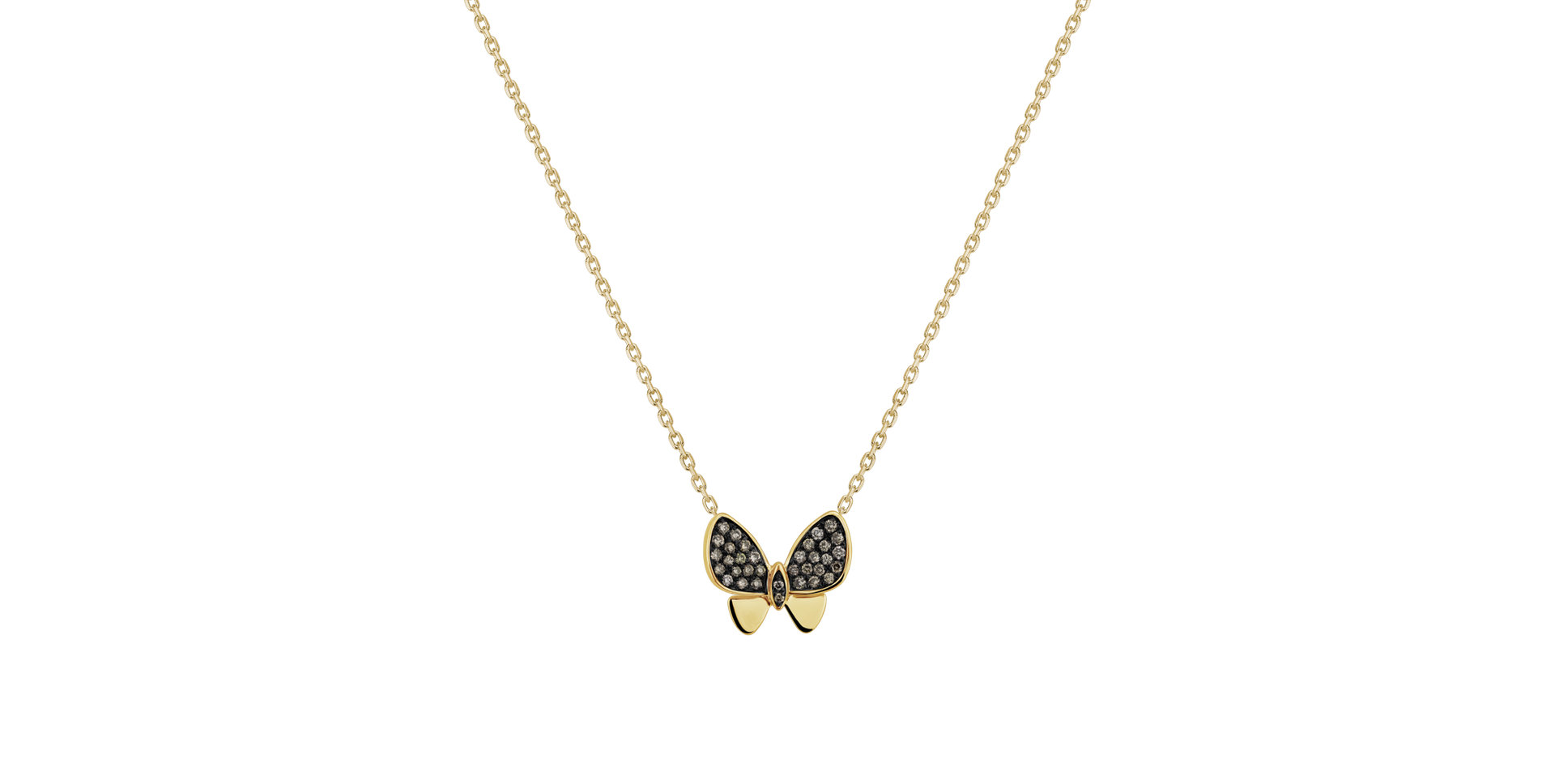 Pendant with brown diamonds Butterfly Night