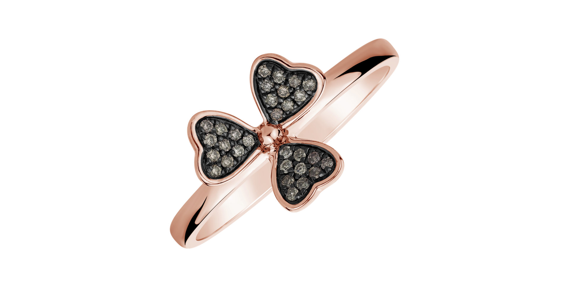 Ring with brown diamonds Triple Pleasure