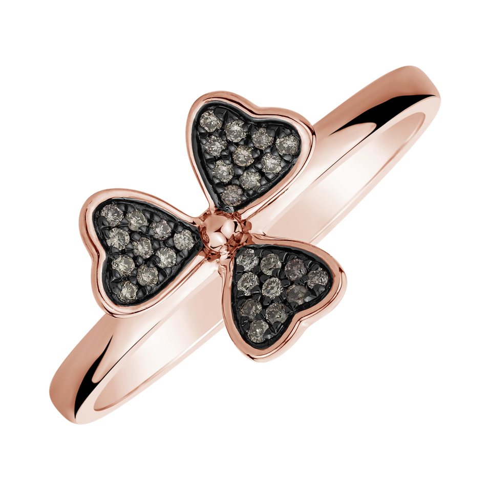 Ring with brown diamonds Triple Pleasure