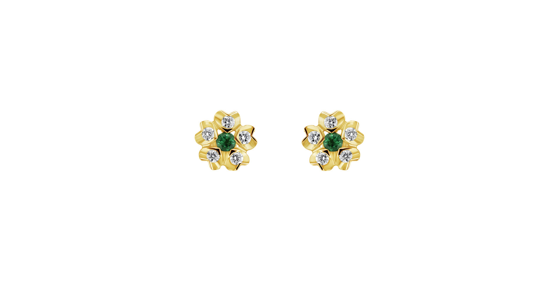 Diamond earrings with Emerald Asters