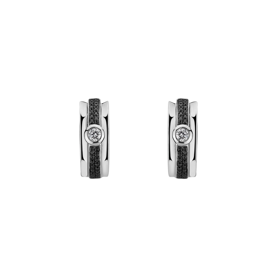 Earrings with black and white diamonds Fairytale Sparkle