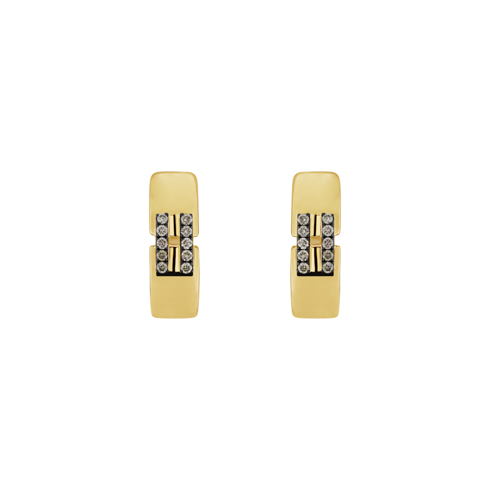 Earrings with brown diamonds Lady Gleam