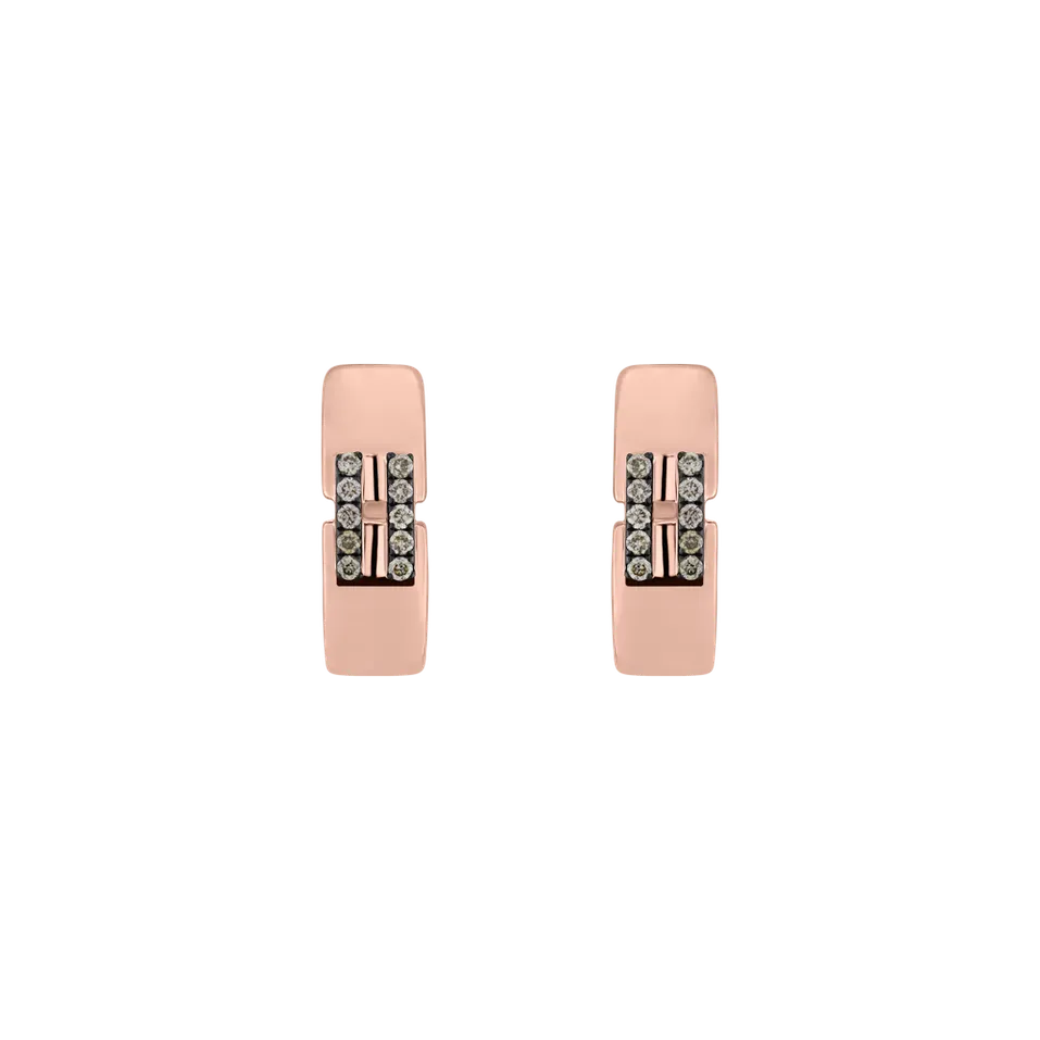 Earrings with brown diamonds Lady Gleam