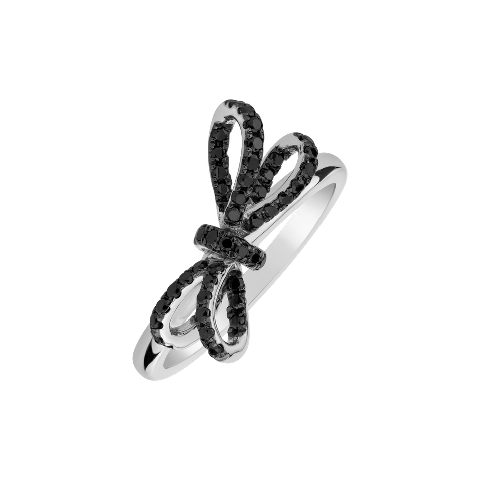 Ring with black diamonds Galaxy Ribbon