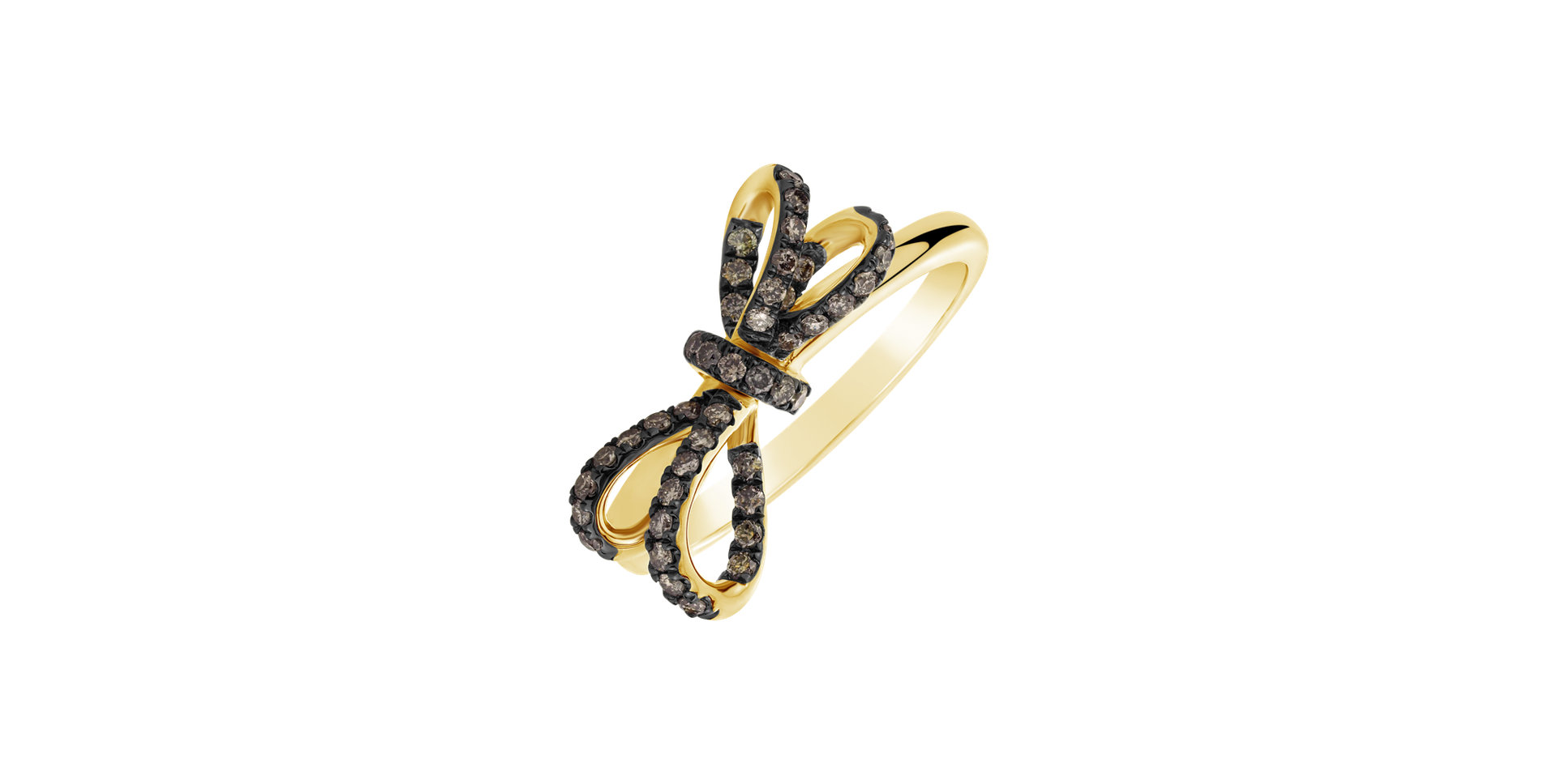 Ring with brown diamonds Galaxy Ribbon