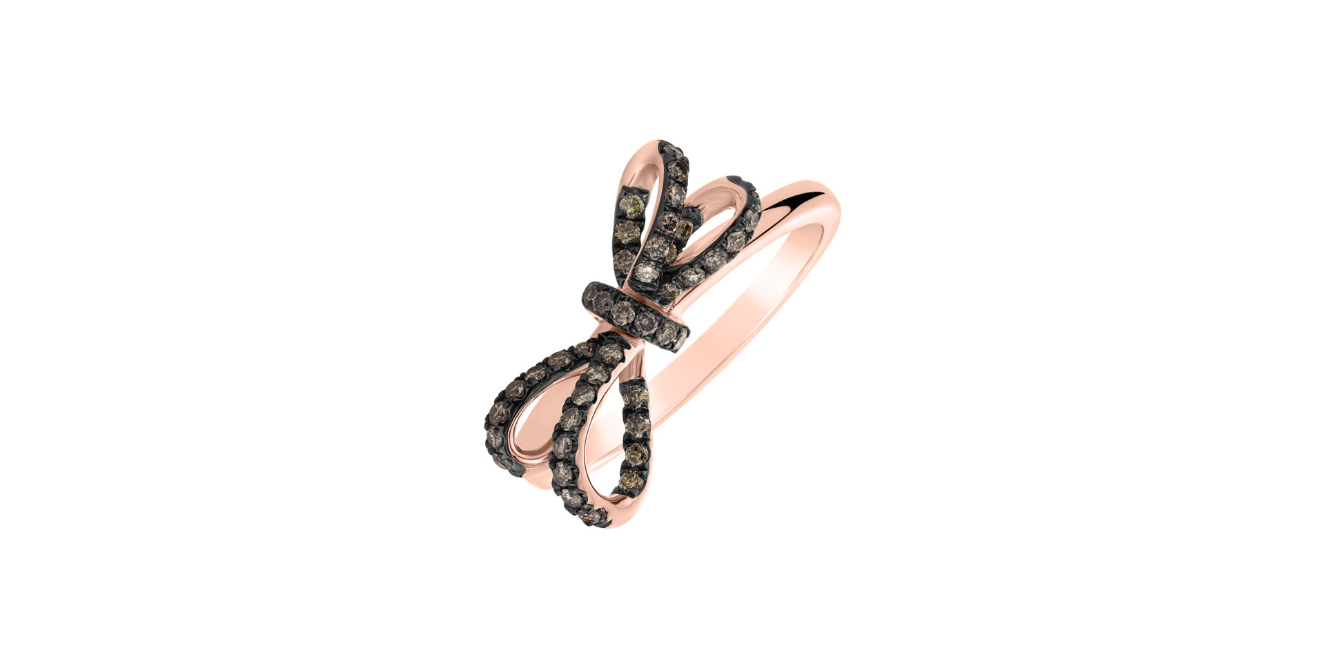Ring with brown diamonds Galaxy Ribbon