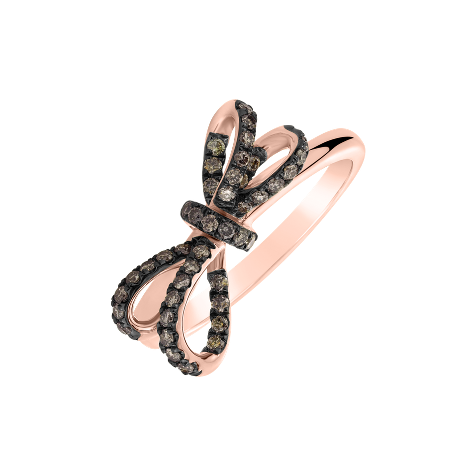 Ring with brown diamonds Galaxy Ribbon